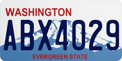 WA license plate ABX4029