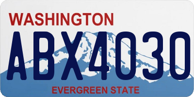 WA license plate ABX4030