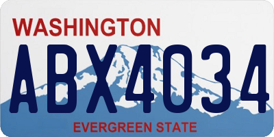 WA license plate ABX4034