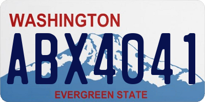 WA license plate ABX4041