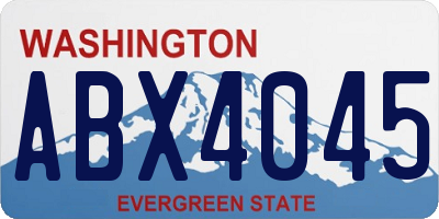 WA license plate ABX4045