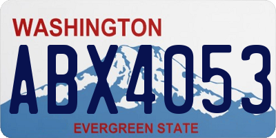 WA license plate ABX4053