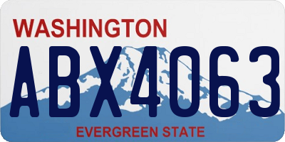 WA license plate ABX4063