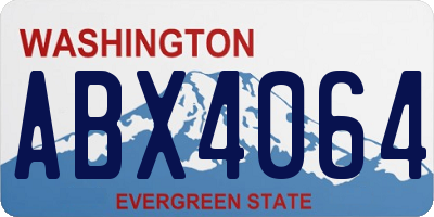 WA license plate ABX4064