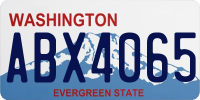 WA license plate ABX4065