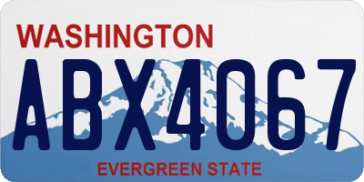 WA license plate ABX4067