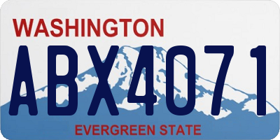 WA license plate ABX4071
