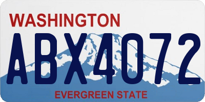 WA license plate ABX4072