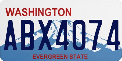 WA license plate ABX4074