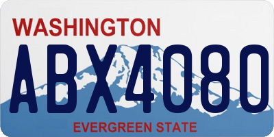 WA license plate ABX4080