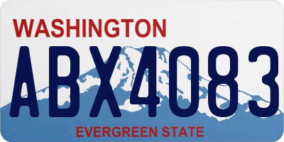 WA license plate ABX4083
