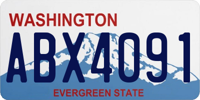 WA license plate ABX4091