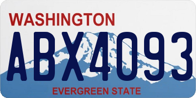 WA license plate ABX4093