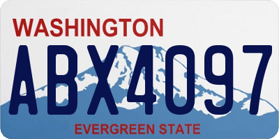 WA license plate ABX4097
