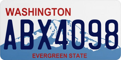 WA license plate ABX4098