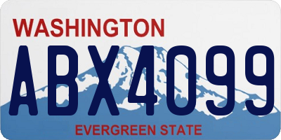 WA license plate ABX4099