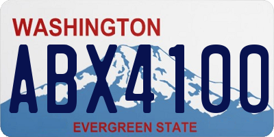 WA license plate ABX4100
