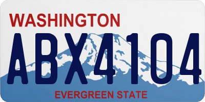 WA license plate ABX4104