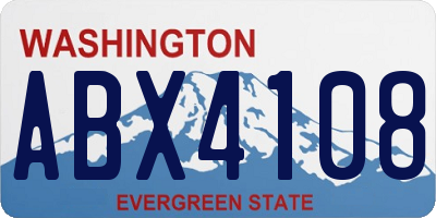 WA license plate ABX4108