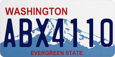 WA license plate ABX4110