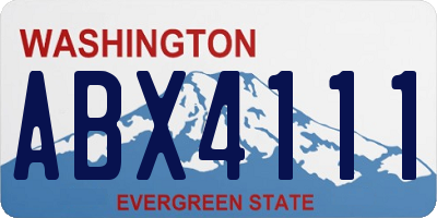 WA license plate ABX4111