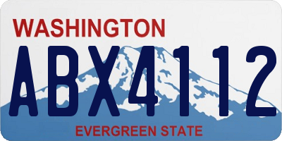 WA license plate ABX4112