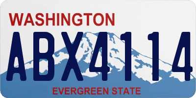 WA license plate ABX4114