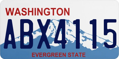 WA license plate ABX4115