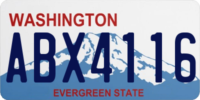 WA license plate ABX4116
