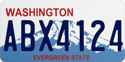 WA license plate ABX4124