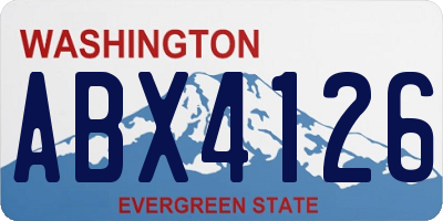 WA license plate ABX4126