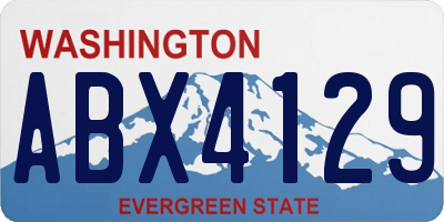 WA license plate ABX4129