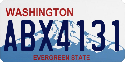 WA license plate ABX4131