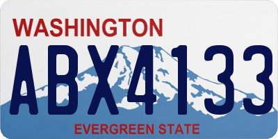 WA license plate ABX4133