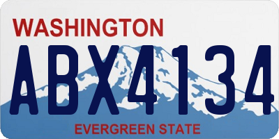 WA license plate ABX4134