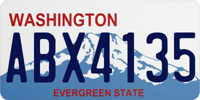 WA license plate ABX4135