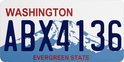 WA license plate ABX4136