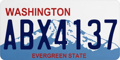 WA license plate ABX4137