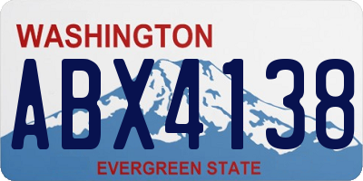WA license plate ABX4138