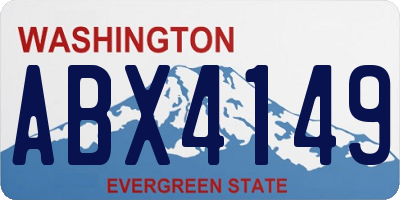 WA license plate ABX4149