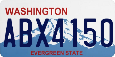 WA license plate ABX4150