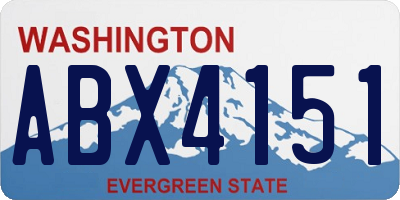 WA license plate ABX4151