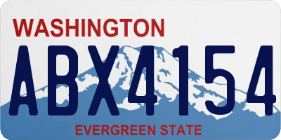 WA license plate ABX4154