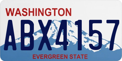 WA license plate ABX4157