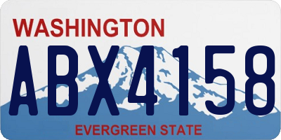 WA license plate ABX4158
