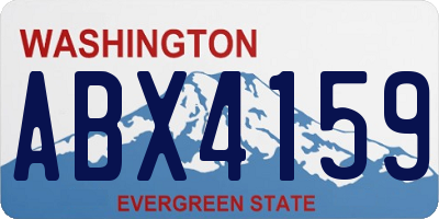 WA license plate ABX4159
