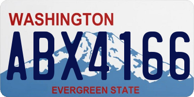 WA license plate ABX4166