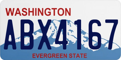 WA license plate ABX4167