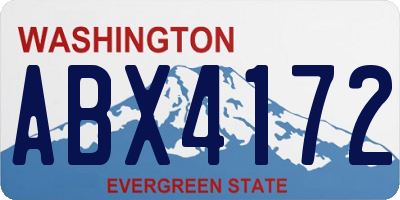 WA license plate ABX4172