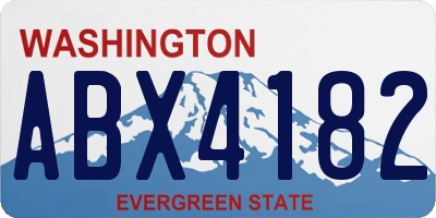 WA license plate ABX4182